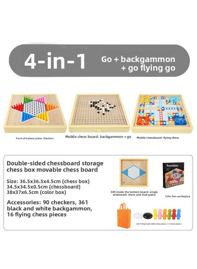 Q3H Extra Large Children Magnetic Flying Chess Gobang Go Checkers Adventure Chess Multifunctional Nine-in-One Puzzle